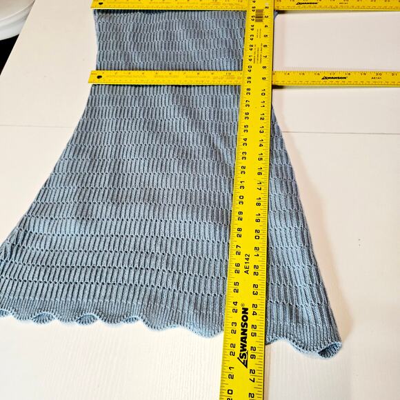 Altar'd State Dusty Blue Halter Crochet Short Mini Dress Boho Women's L 3706 - Picture 8 of 9